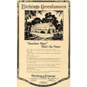  1924 Ad Hitchings Company Greenhouses Sunshine Shop NJ 