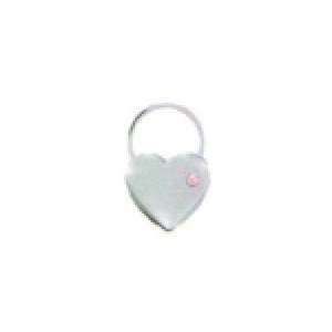 Chrome Heart Keychain with Pink Crystal