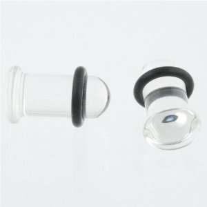  Pair of Clear Glass Single Flared Plugs 4g Glasswear 