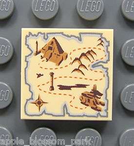 NEW Lego Pharaoh 2x2 Decorated TILE  Scorpion Treasure Map w/Pyramid 