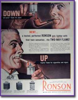 This is an original 1953 print ad for Ronson two way lighters Victor 