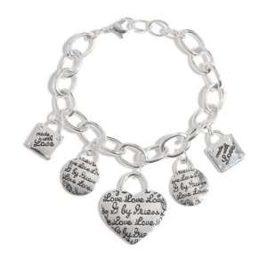  G by GUESS Made With Love Logo Bracelet, SILVER Jewelry