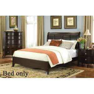  California King Size Bed with Padded Headboard in Espresso 
