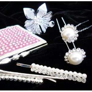  Rhinestone Hair Clips and Pearl Hair Jewelry Pins and 