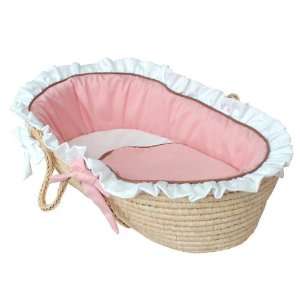  Hoohobbers Baby Classic Pink Embroidered Moses Basket 