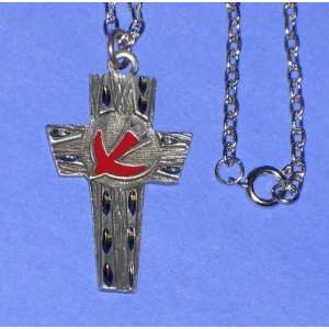  Confirmation Crucifix Pendant 24 necklace  silver metal 