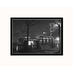  Night Time Coffee, London Pre Matted Poster Print, 10x8 