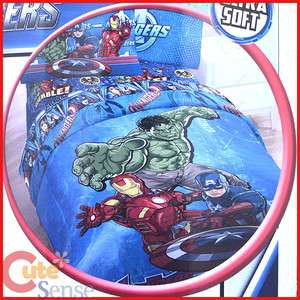 Marvel Avengers 4pc Twin Bedding Comforter Set Iron Man, Captain 
