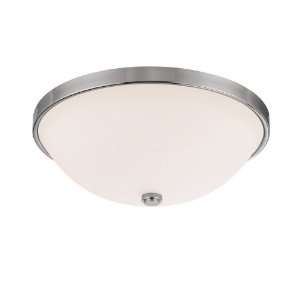   Flush Mount in Polished Nickel with Soft White glass