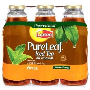 Lipton Pure Leaf Tea, Unsweetened, 6 Pack, 16 oz Bottles 