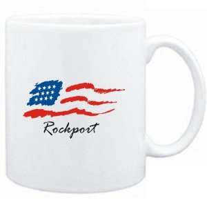  Mug White  Rockport   US Flag  Usa Cities Sports 