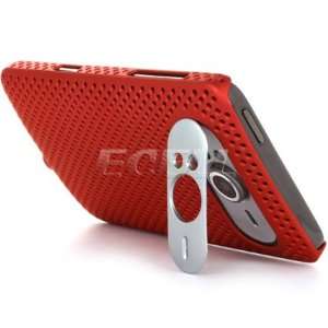     RED PERFORATED MESH HARD BACK CASE COVER FOR HTC HD7 Electronics