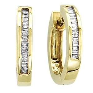  10K White Gold 1/5 ct. Diamond Huggie Earrings Katarina Jewelry
