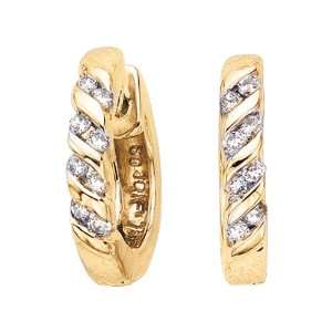    14K Yellow Gold 0.15 ct. Diamond Huggie Earrings Katarina Jewelry