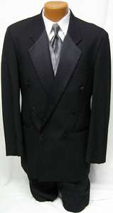 Mens Black 6 Button Double Breasted Notch Tuxedo Jacket  