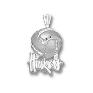  Cornhuskers Sterling Silver HUSKERS Volleyball Pendant Jewelry