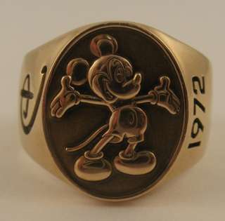   Vintage DISNEY Employee Collectors Ring 10k Gold 1972 LB Mickey Mouse