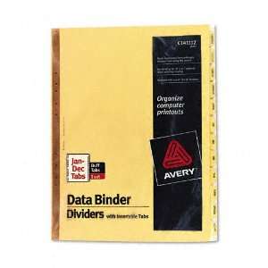 Avery® Gold Line Data Binder Index Divider, 12 Tab, Jan 