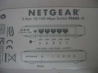 Netgear FS605 v3 Fast Ethernet Switch 5 Port  