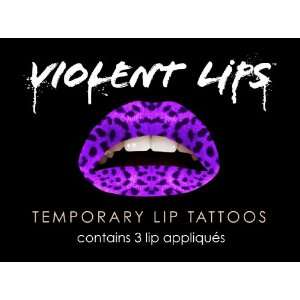  Violent Lips   The Purple Leopard   Set of 3 Temporary Lip 