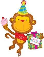 49 Birthday Monkey Balloon party on gift  