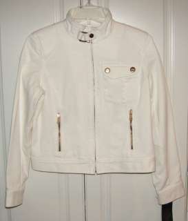 Ralph Lauren white denim motorcycle jacket PM NWT $159  