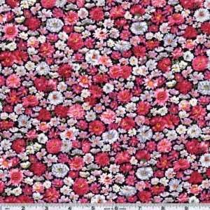    Wide Zinnias Packed Pink Fabric By The Yard Arts, Crafts & Sewing