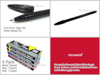 48 MonAmi Plus Pen 3000 Fine Sign Pen   Black Blue Red  