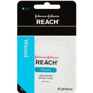  Reach Dental Floss Unflavored Waxed, 55 yd (5 PACK 