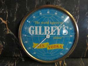 ANTIQUE GILBEYS Liquor Advertising Thermometer  