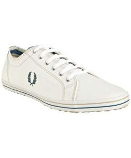 Fred Perry white twill Kingston lace up sneakers