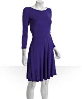 Halston Heritage violet open tie back long sleeve dress