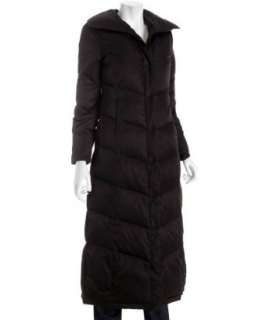 Kenneth Cole Reaction black chevron quilted long down coat   
