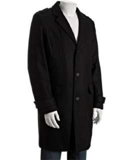 Kenneth Cole New York black wool blend three quarter length coat 