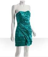 Laila jade silk linen pleated strapless sweetheart dress style 