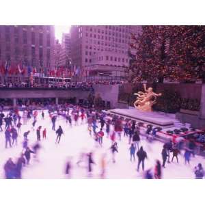  People Ice Skating, Rockefeller Center, NYC Photographic 