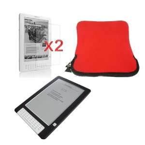   Black Silicone Case + 2 pack LCD Screen Protector for  Kindle DX