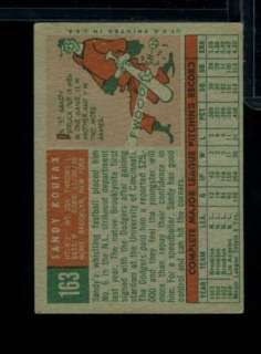 sc) 1959 Topps #163 SANDY KOUFAX *Los Angeles Dodgers  