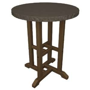  Polywood Tuscan 24 Round Faux Granite Dining Table in 
