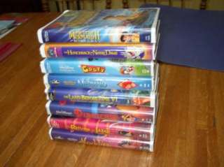 Disney VHS Movies Videos Children Used Mermaid Goofy Aladdin  