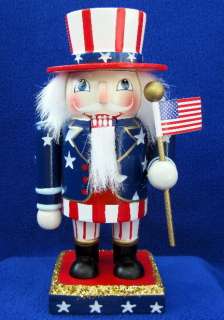 Chubby Christmas Patriotic Uncle Sam Nutcracker  
