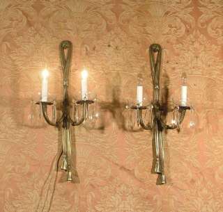 Pair of Vintage Antique Bronze Wall Sconces wall lamps  