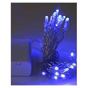   Battery LED Rice Lights 20 Blue Bulbs   Clear Wire Patio, Lawn