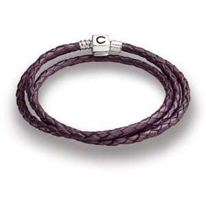 Chamilia Plum Braided Leather Wrap Bracelet (22.2 in) * Authentic 1212 