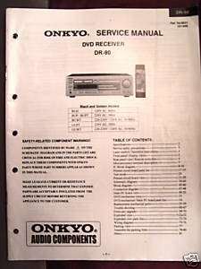 ONKYO DR 90 DVD RECEIVER SERVICE MANUAL (PAPER)  
