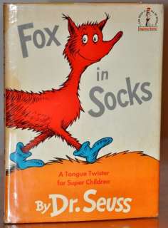 SCARCE TRUE 1ST/1ST ED W. ORG DUST JACKET~FOX IN SOCKS~DR. SEUSS 