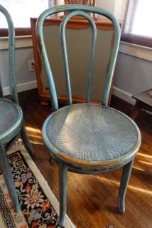   THONET bent wood cafe chairs circa 1925 w Charming OLD paint  