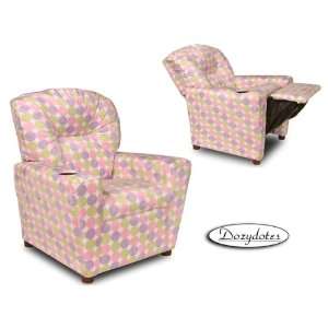 Minky Dot Child Recliner with Cup Holder   Lollipop Baby