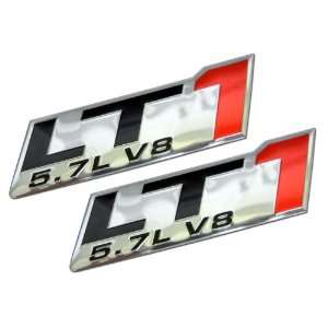  2x (pair/set) LT1 5.7L V8 Red Engine Emblems Badges Highly 