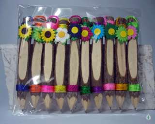 Set 10 wood wooden twig stick pencil black natural gift Souvenir 